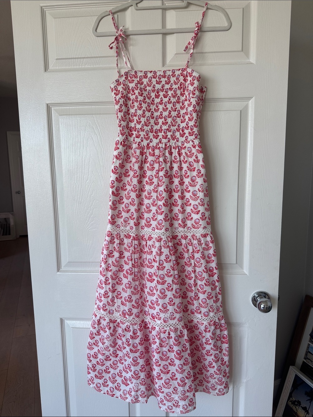 Roller Rabbit White and Pink Floral Tiered Sundress